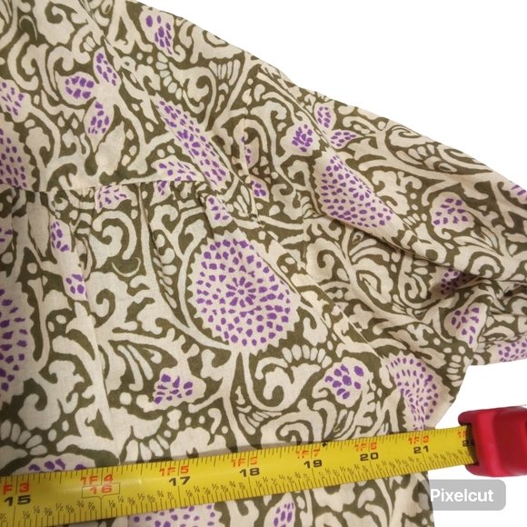 Chloé Beige Pink Floral Print Blouse Long Sleeve Button Front Size 34(0-2) - Picture 4 of 6